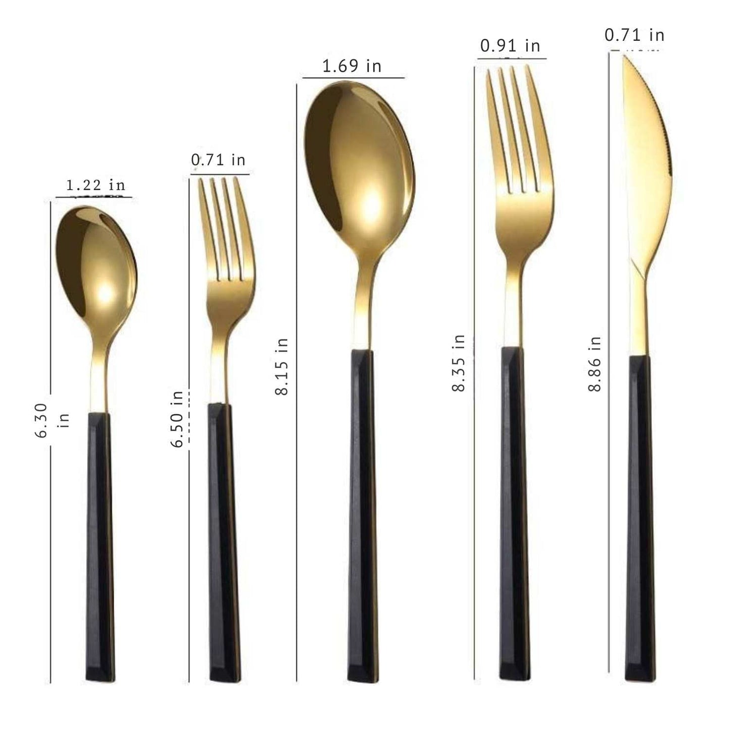 Bea Homes – 5 Piece Black Handle Cutlery Set - Bea Homes