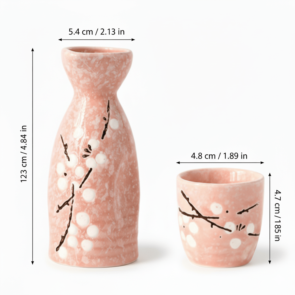 Bea Homes - Japanese Cherry Blossom Traditional Sake Drinkware Set - Bea Homes