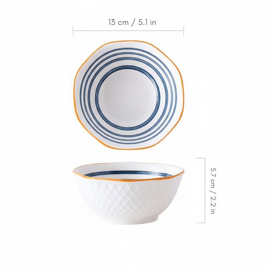 Bea Homes - Japanese - Style Patterned Ceramic Bowl for a Stylish Table Setting - Bea Homes