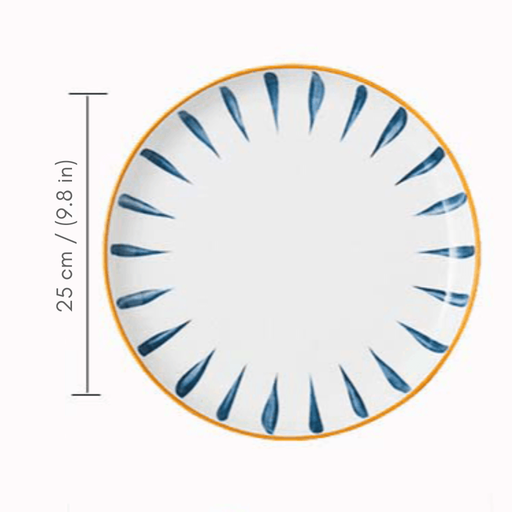 Bea Homes - Navy Patterned Ceramic and Stylish Dining Plate - Bea Homes
