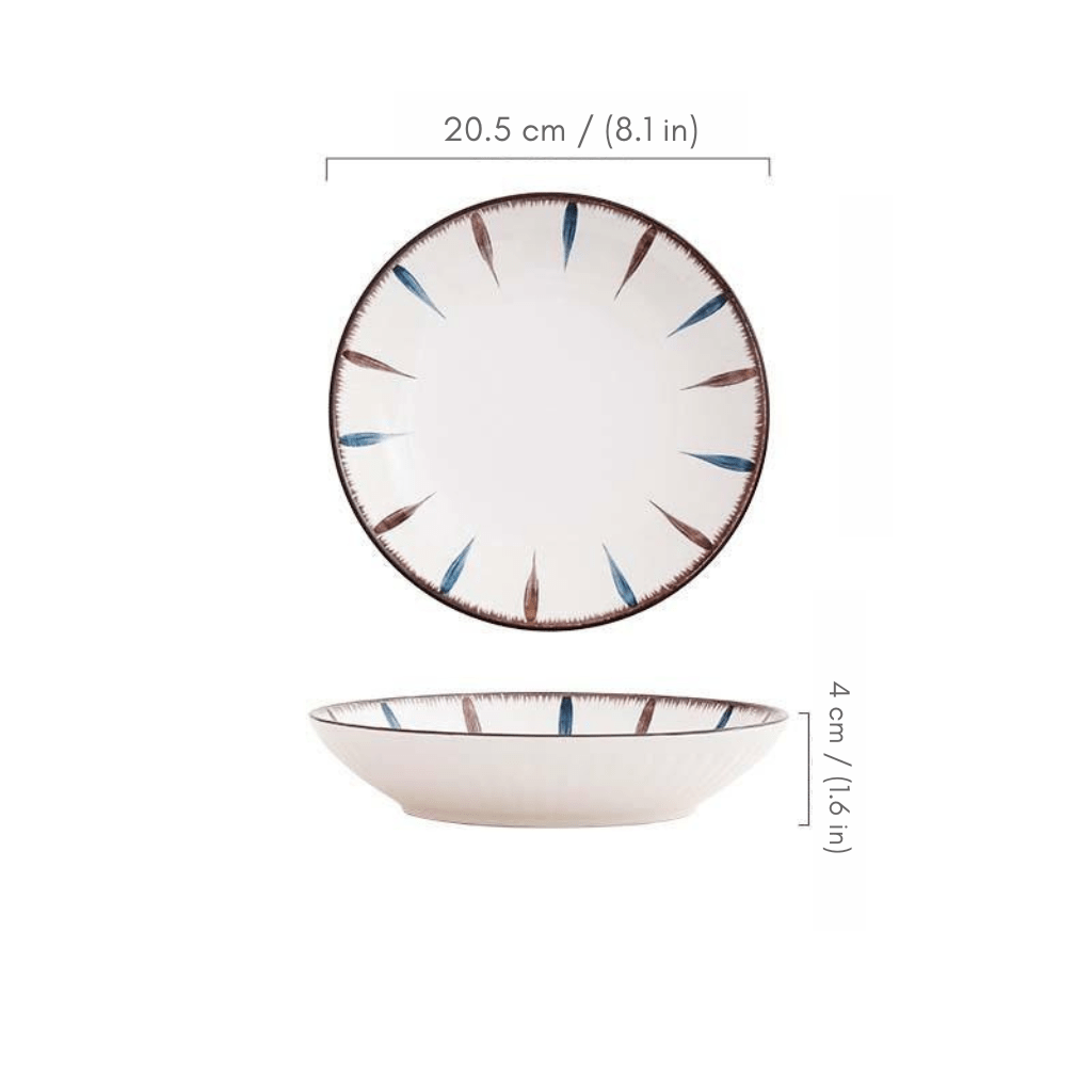 Bea Homes - Striped Rim Design Modern Ceramic Tableware for a Chic Dining Experience - Bea Homes