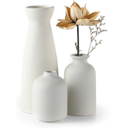 Bea Homes – 3 - Piece Ceramic Vase Set for Living Room and Shelf - Bea Homes