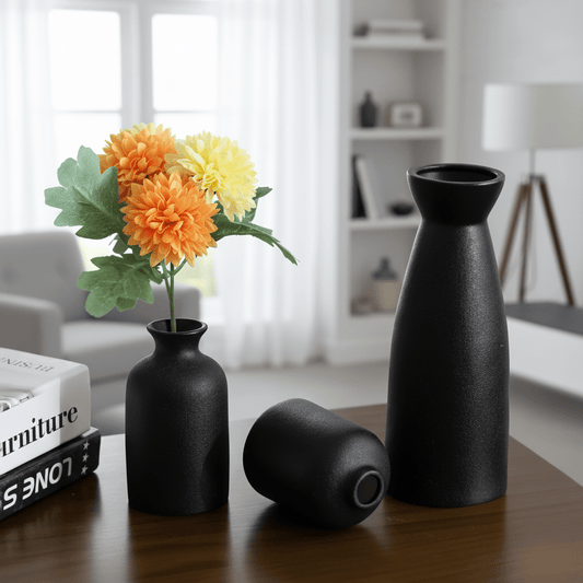 Bea Homes – 3 - Piece Ceramic Vase Set for Living Room and Shelf - Bea Homes