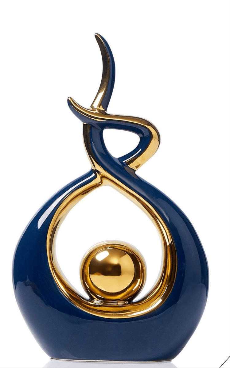 Bea Homes - Abstract Ceramic Sculpture with Golden Accents to Elevate Your Space with Timeless Elegance - Bea Homes