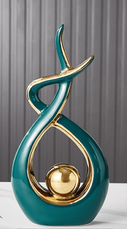 Bea Homes - Abstract Ceramic Sculpture with Golden Accents to Elevate Your Space with Timeless Elegance - Bea Homes