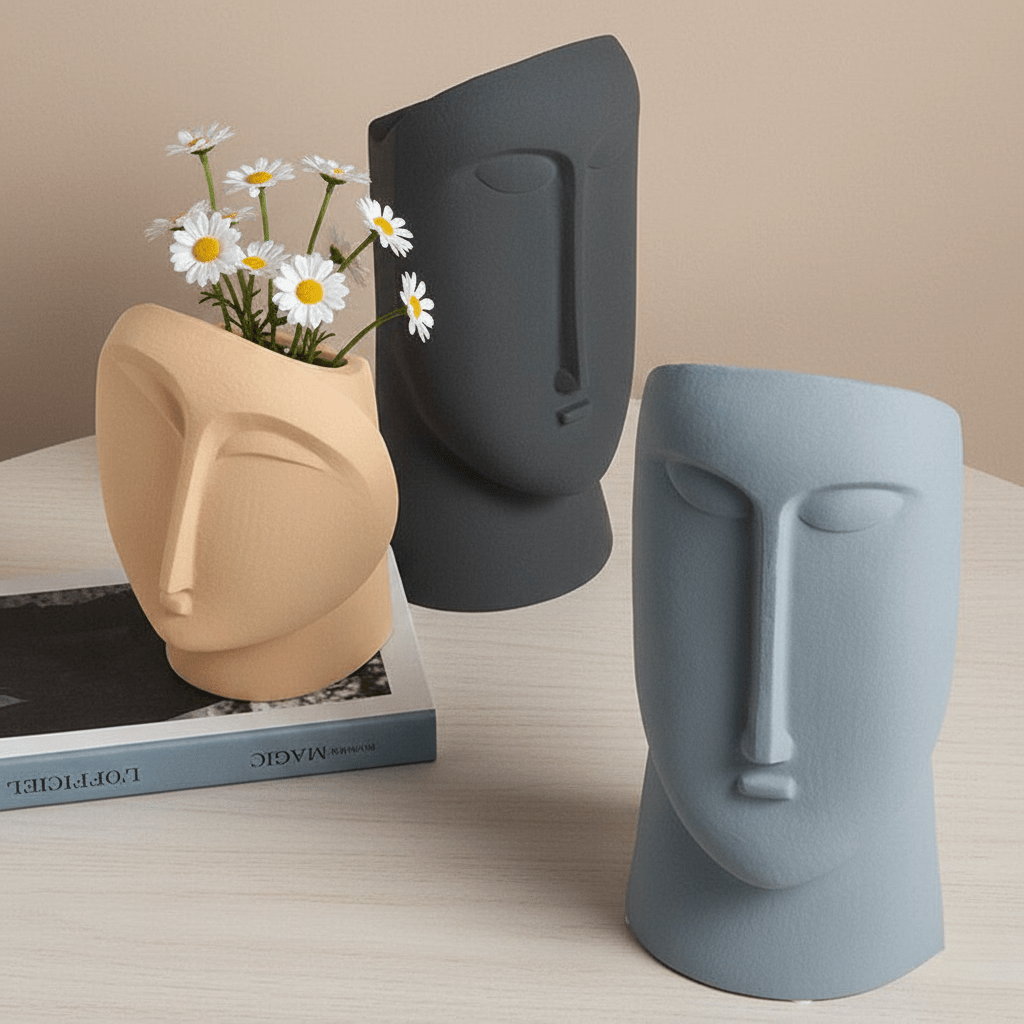 Bea Homes - Abstract Face Ceramic Vase to Elevate Your Space with Modern Minimalism - Bea Homes