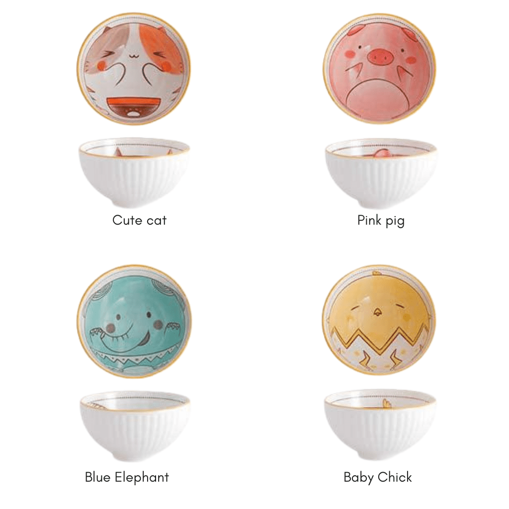 Bea Homes - Animal Cartoon Ceramic Bowl for Playful Dining Décor - Bea Homes