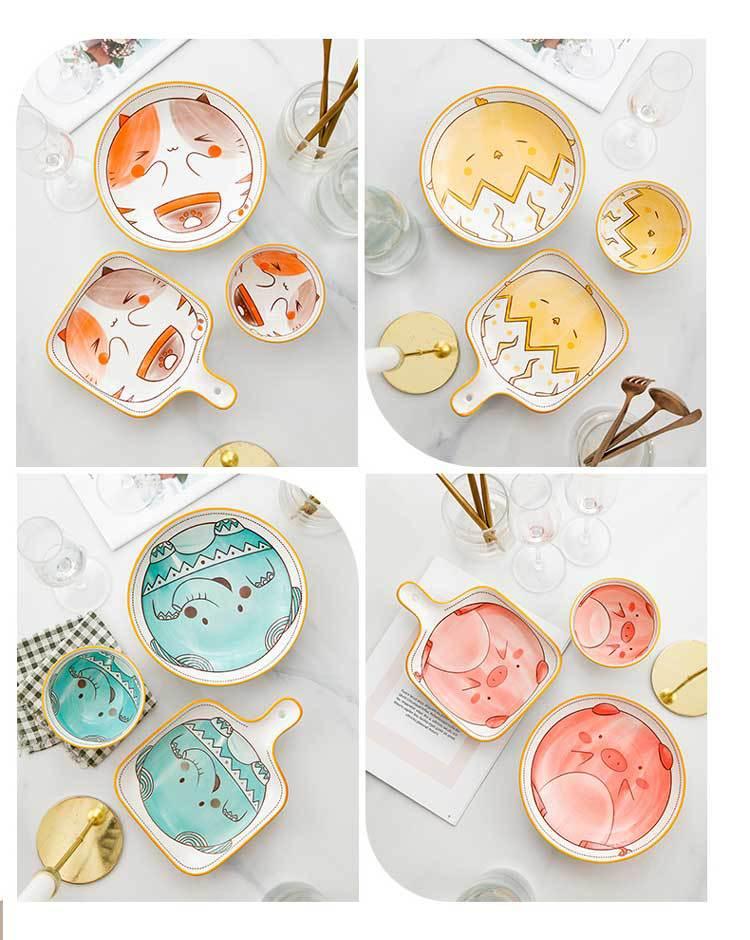 Bea Homes - Animal Cartoon Ceramic Bowl for Playful Dining Décor - Bea Homes