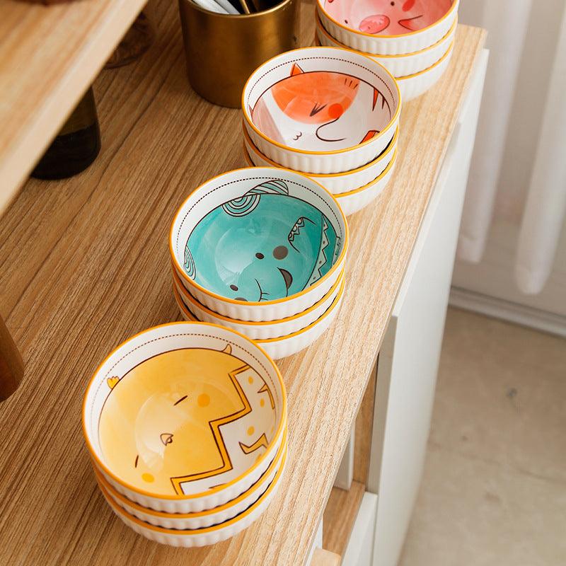 Bea Homes - Animal Cartoon Ceramic Bowl for Playful Dining Décor - Bea Homes