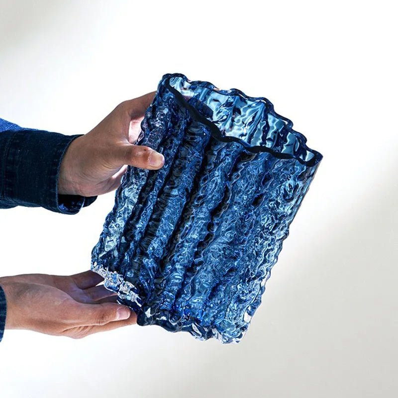 Bea Homes – Arctic Textured Glass Vase - Bea Homes