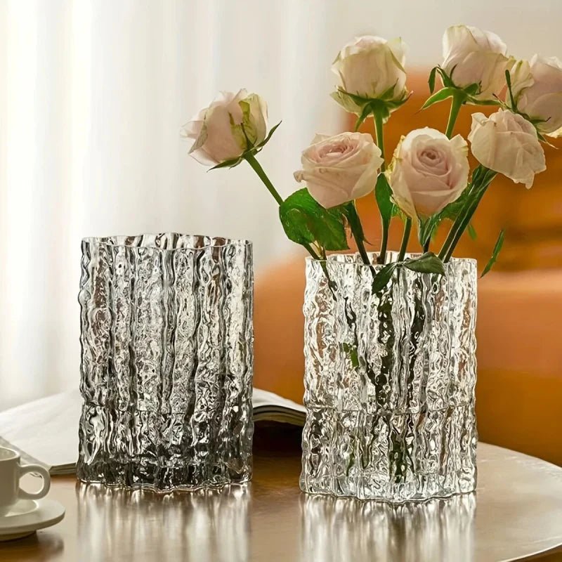 Bea Homes – Arctic Textured Glass Vase - Bea Homes