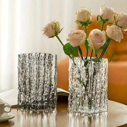 Bea Homes – Arctic Textured Glass Vase - Bea Homes