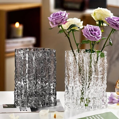Bea Homes – Arctic Textured Glass Vase - Bea Homes