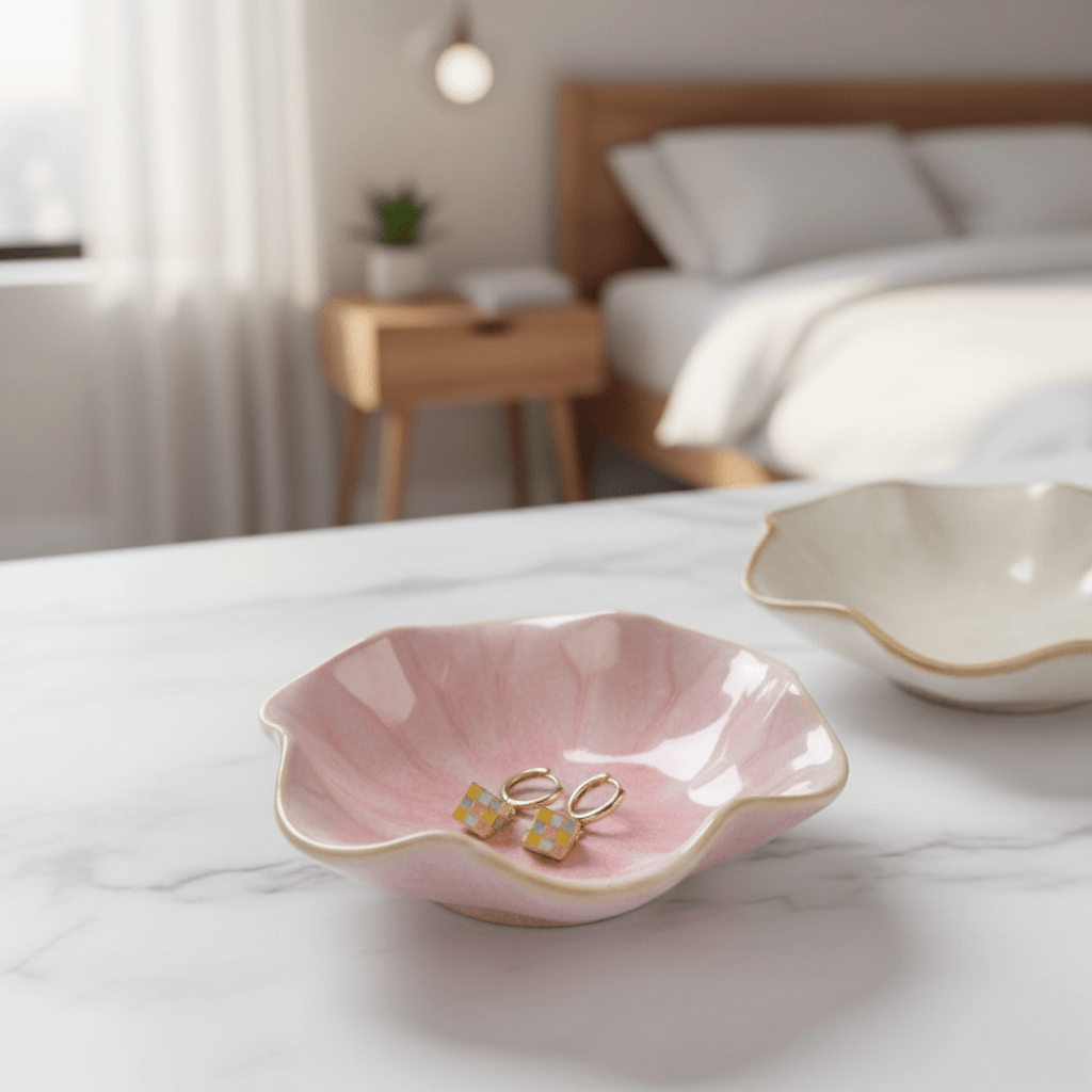 Bea Homes - Ceramic Lotus Leaf Jewelry Bowl | Perfect for Rings and Keys - Bea Homes