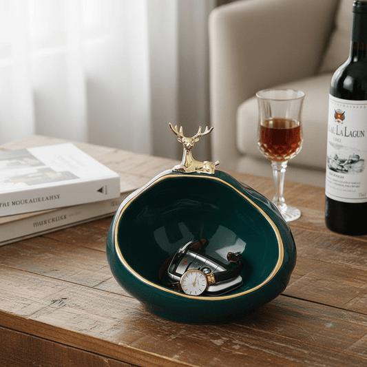 Bea Homes - Ceramic Trinket Dish Decor with Minimalist Deer Design for Elegant Organization - Bea Homes