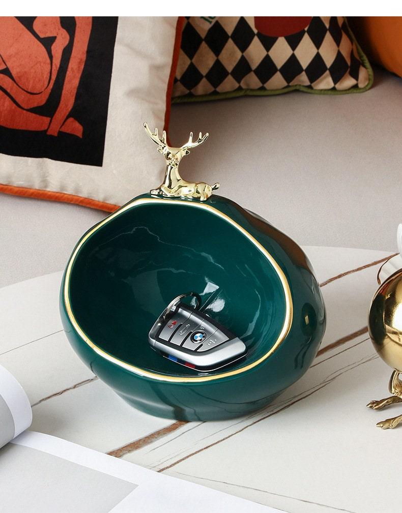 Bea Homes - Ceramic Trinket Dish Decor with Minimalist Deer Design for Elegant Organization - Bea Homes