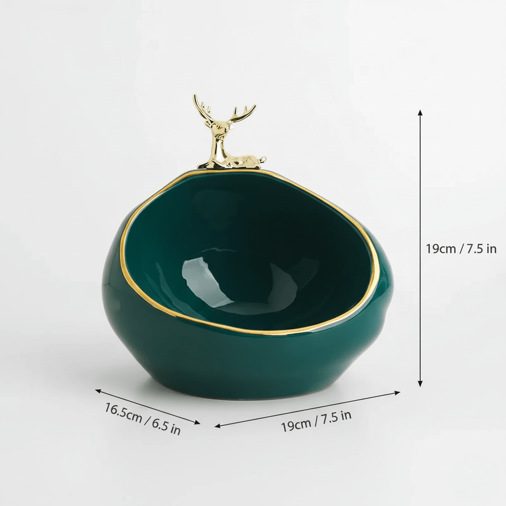 Bea Homes - Ceramic Trinket Dish Decor with Minimalist Deer Design for Elegant Organization - Bea Homes