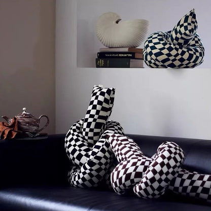 Bea Homes – Checked Oversized Pillow - Bea Homes