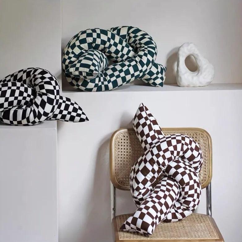 Bea Homes – Checked Oversized Pillow - Bea Homes