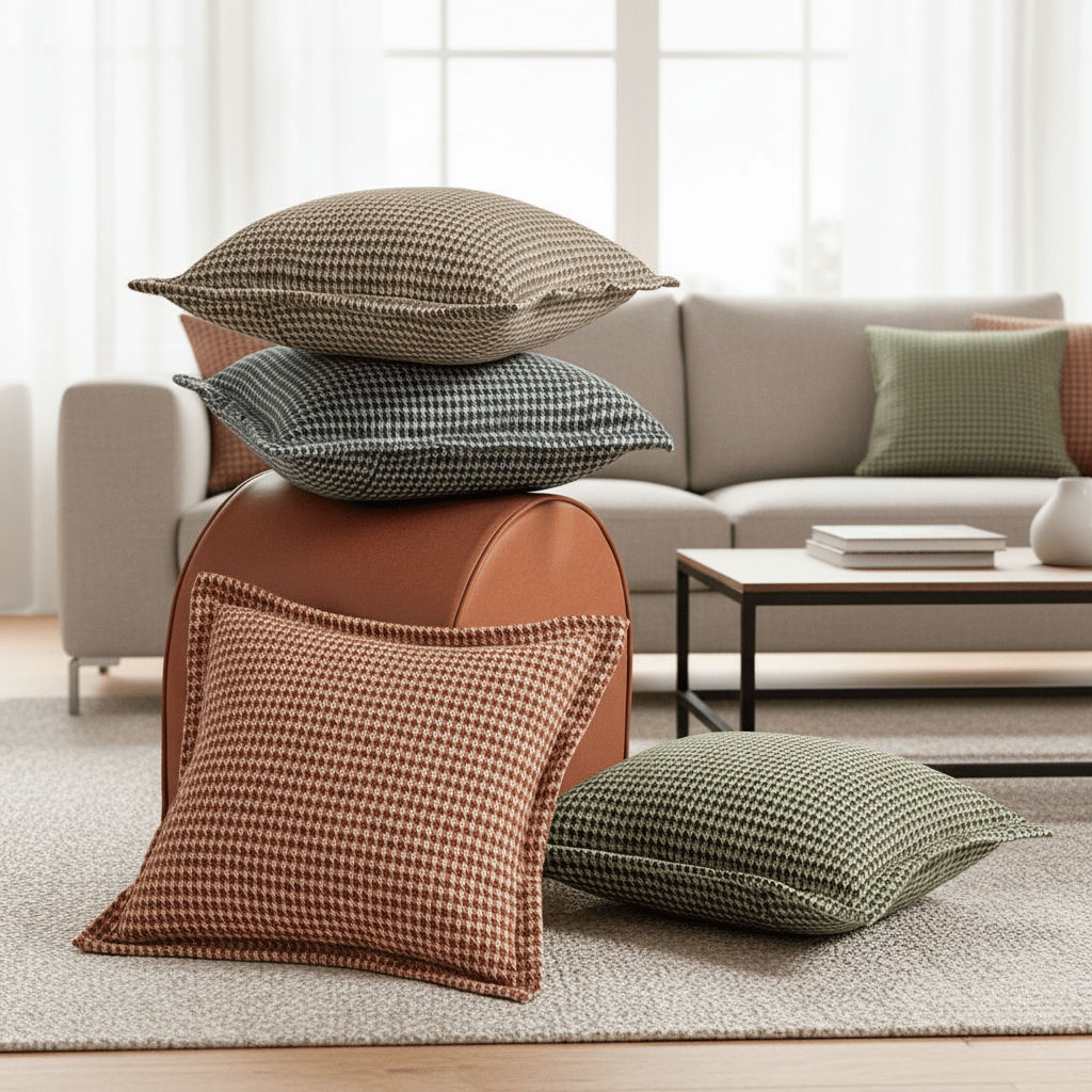 Bea Homes - Classic Houndstooth Pillow Cover for Timeless Elegance - Bea Homes