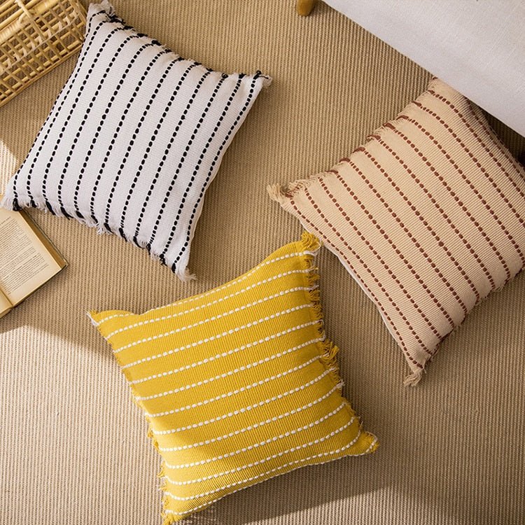 Bea Homes – Contrast Stitch Pillow Cover - Bea Homes