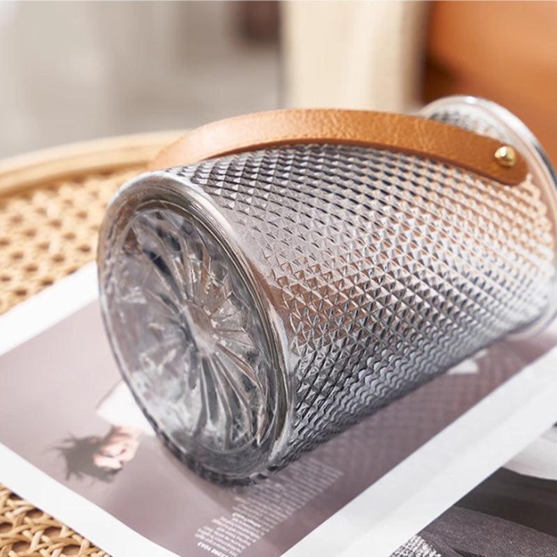 Bea Homes - Creative Leather Tote Glass Vase Set for a Chic Home Décor - Bea Homes
