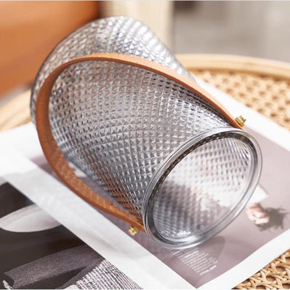 Bea Homes - Creative Leather Tote Glass Vase Set for a Chic Home Décor - Bea Homes