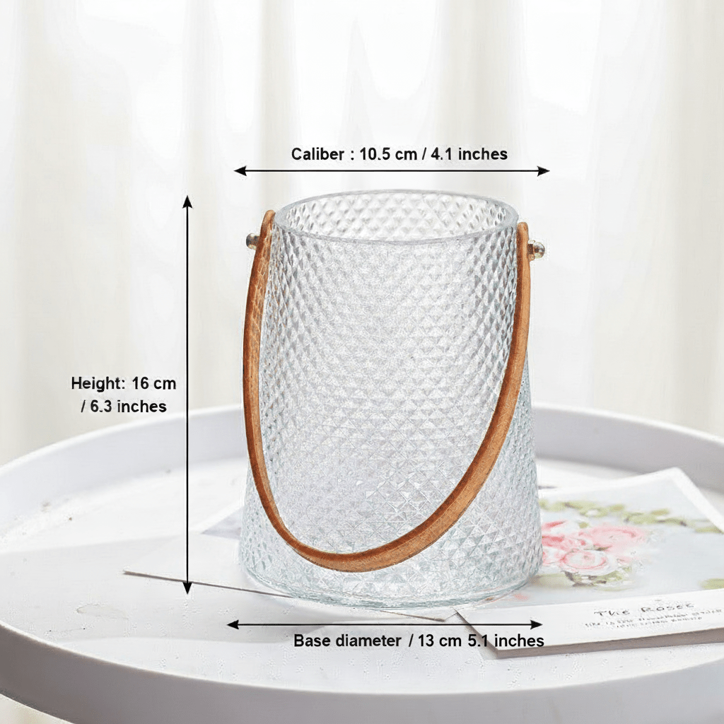 Bea Homes - Creative Leather Tote Glass Vase Set for a Chic Home Décor - Bea Homes