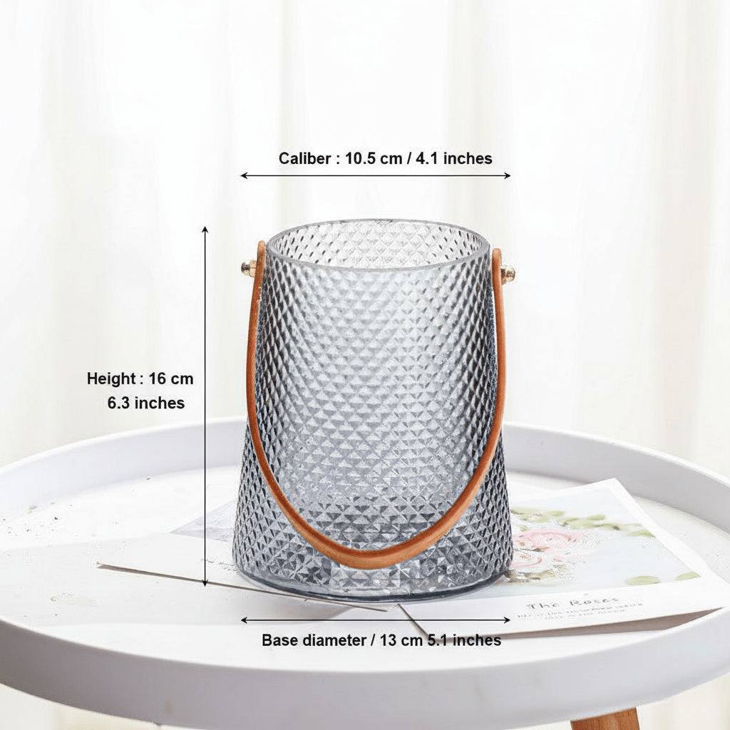 Bea Homes - Creative Leather Tote Glass Vase Set for a Chic Home Décor - Bea Homes