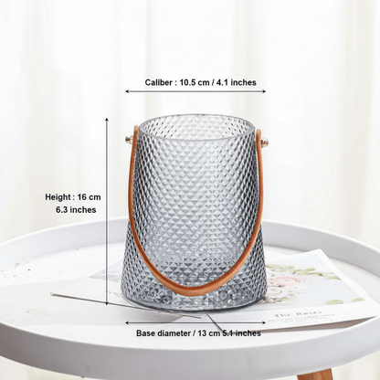 Bea Homes - Creative Leather Tote Glass Vase Set for a Chic Home Décor - Bea Homes