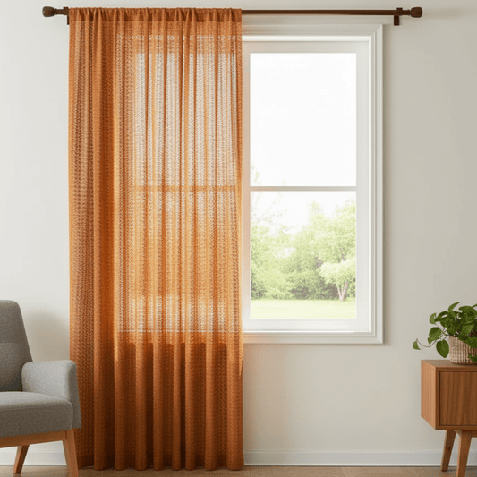 Bea Homes – Elegant Amber Glow Boho Crochet Drapes for a Serene Ambiance - Bea Homes