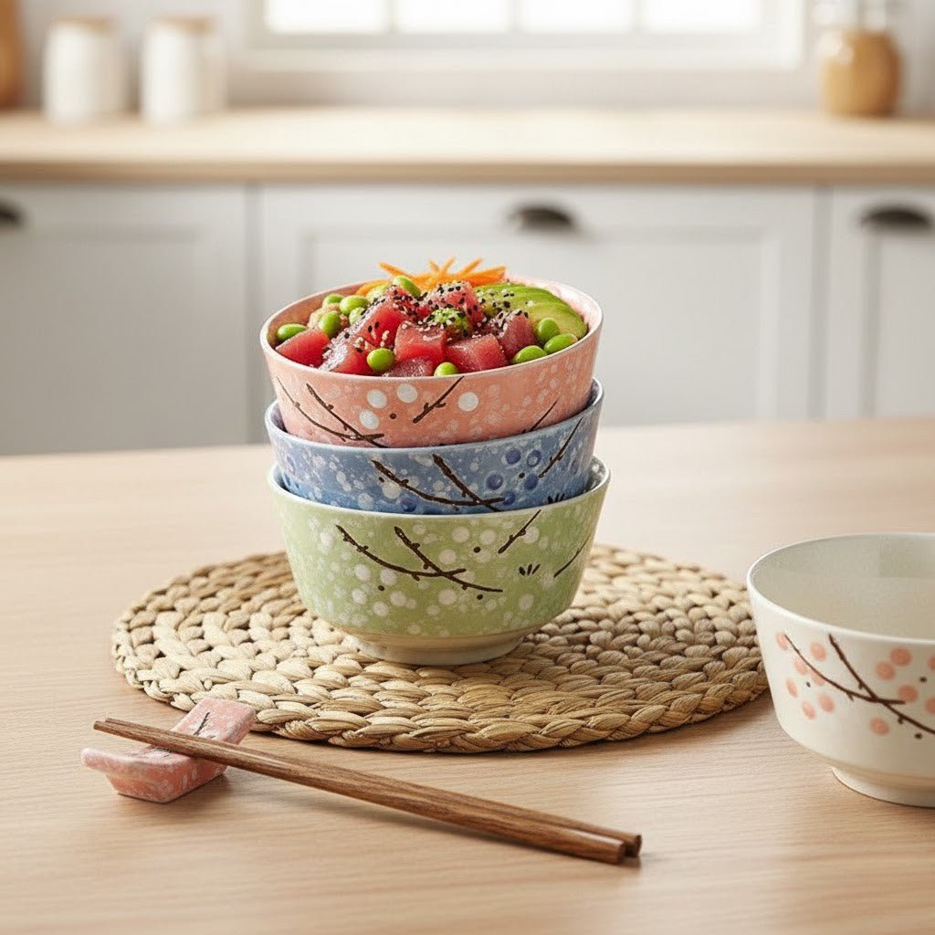 Bea Homes - Elegant Cherry Blossom Rice Bowl for Exquisite Dining - Bea Homes