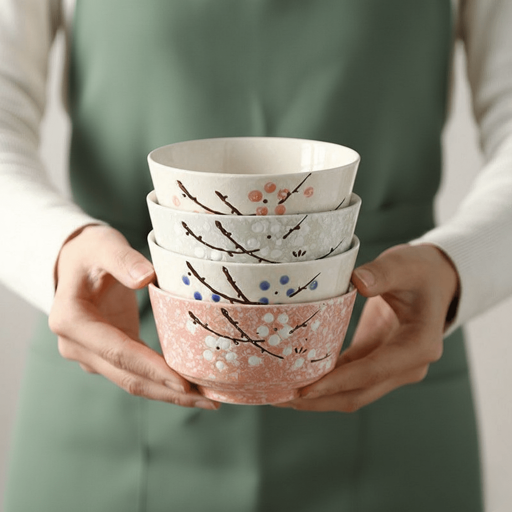 Bea Homes - Elegant Cherry Blossom Rice Bowl for Exquisite Dining - Bea Homes