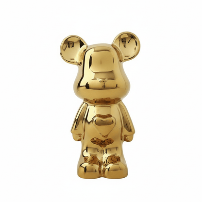 Bea Homes - Glossy Ceramic Heart Bear Figurine for a Unique Artistic Touch - Bea Homes
