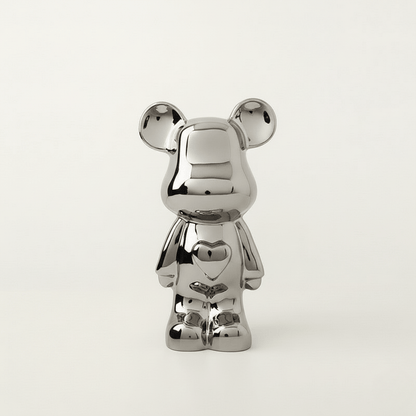 Bea Homes - Glossy Ceramic Heart Bear Figurine for a Unique Artistic Touch - Bea Homes