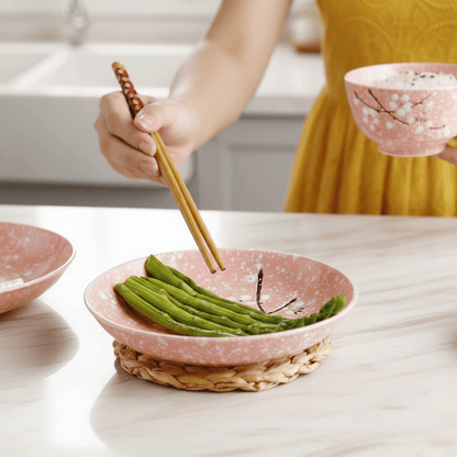 Bea Homes - Japanese Cherry Blossom Ceramic Plate for an Elegant Dining - Bea Homes