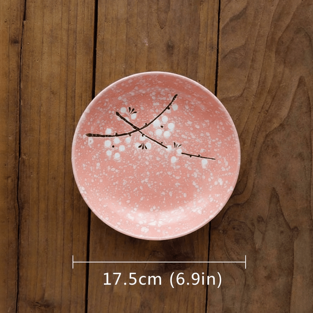Bea Homes - Japanese Cherry Blossom Ceramic Plate for an Elegant Dining - Bea Homes