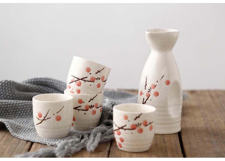 Bea Homes - Japanese Cherry Blossom Traditional Sake Drinkware Set - Bea Homes
