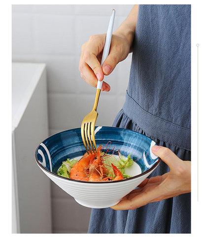 Bea Homes - Japanese Style Elegant Patterned Ceramic Bowl - Bea Homes