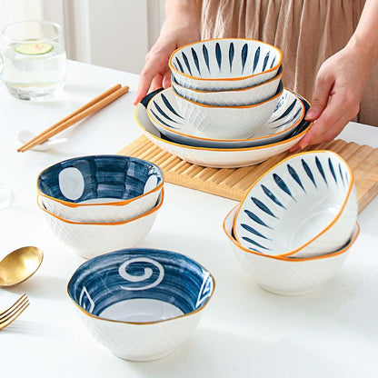 Bea Homes - Japanese - Style Patterned Ceramic Bowl for a Stylish Table Setting - Bea Homes