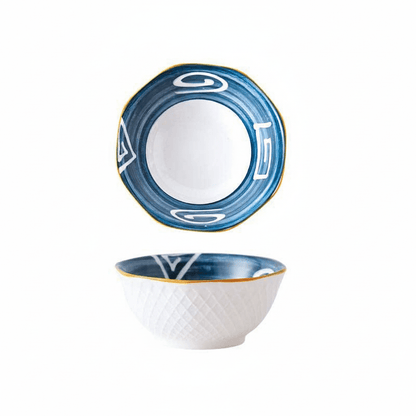 Bea Homes - Japanese - Style Patterned Ceramic Bowl for a Stylish Table Setting - Bea Homes