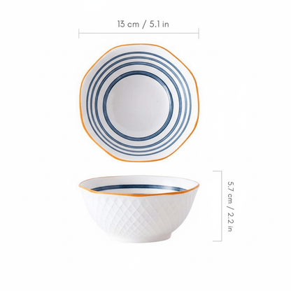 Bea Homes - Japanese - Style Patterned Ceramic Bowl for a Stylish Table Setting - Bea Homes