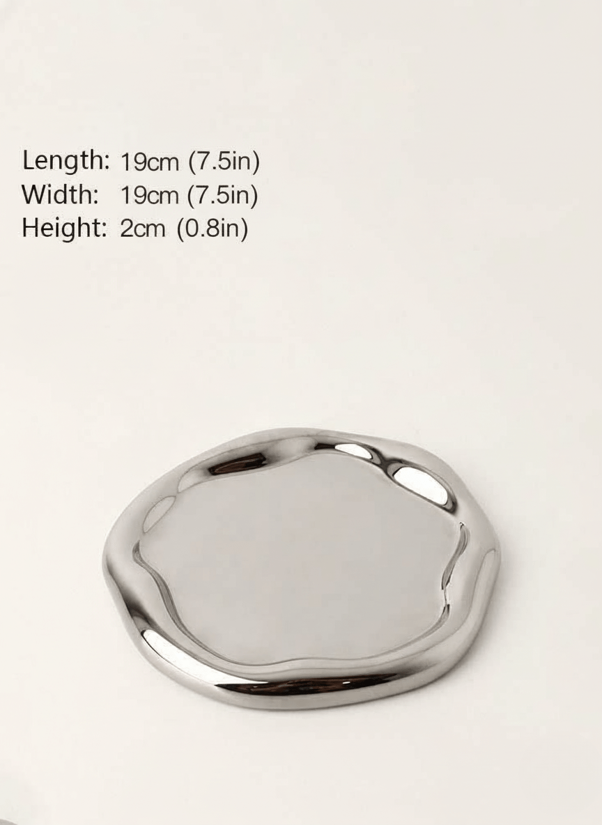 Bea Homes - Minimalist Trinket Display Dish Chrome Key Holder - Bea Homes