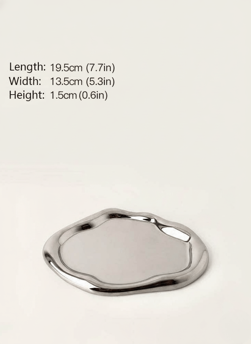 Bea Homes - Minimalist Trinket Display Dish Chrome Key Holder - Bea Homes