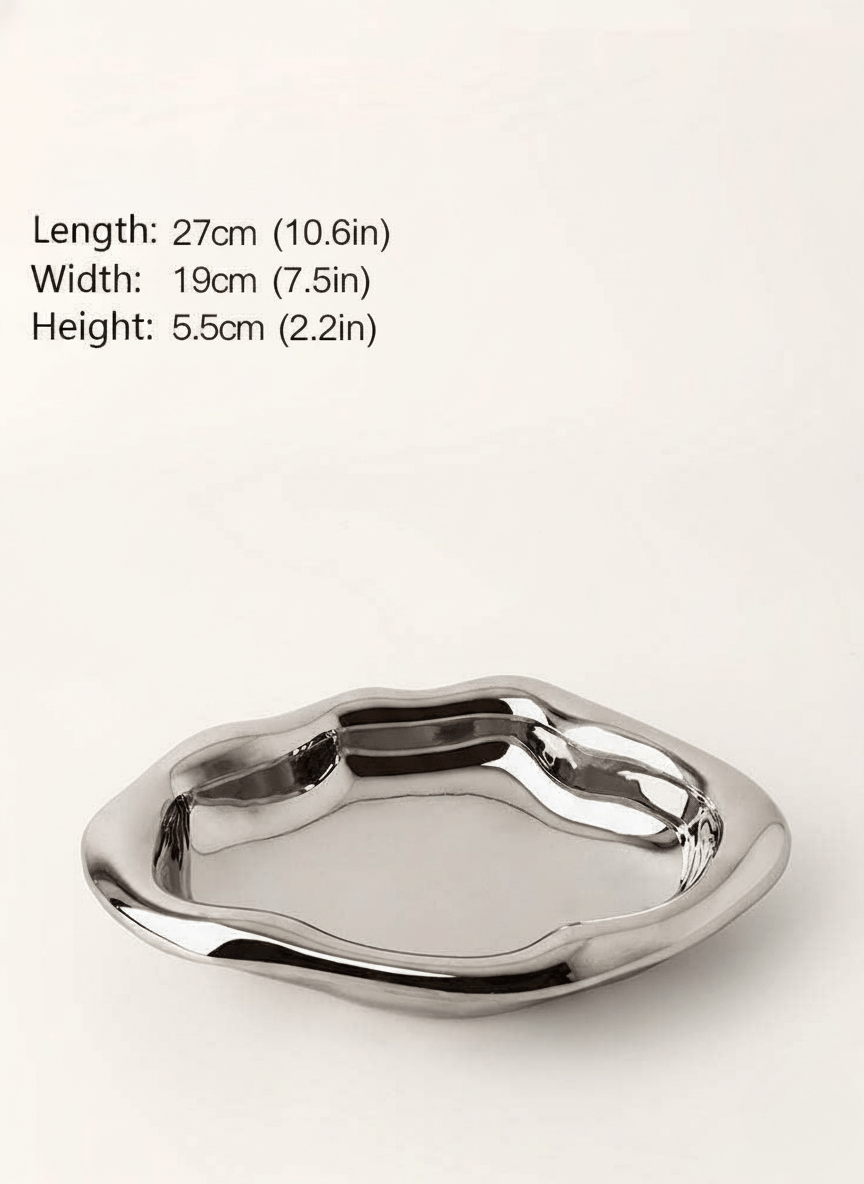 Bea Homes - Minimalist Trinket Display Dish Chrome Key Holder - Bea Homes