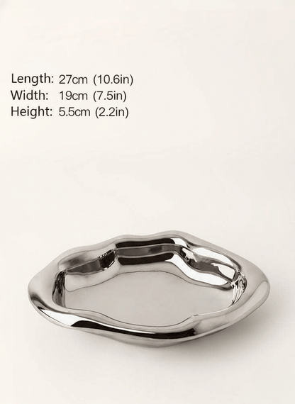 Bea Homes - Minimalist Trinket Display Dish Chrome Key Holder - Bea Homes