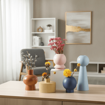 Bea Homes – Modern Pastel Ceramic Vase Set for a Chic Touch - Bea Homes