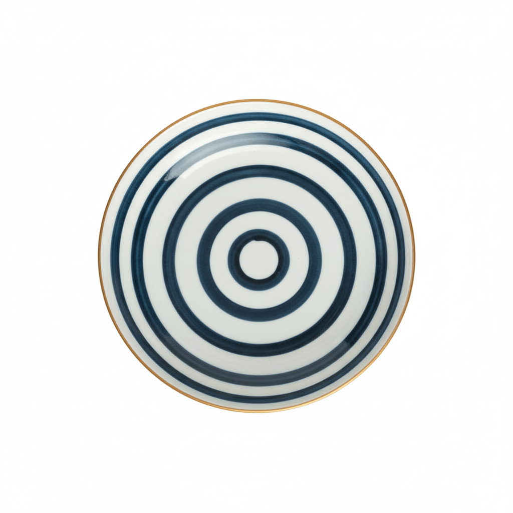 Bea Homes - Navy Japanese - Inspired Patterned Ceramic Plate Set for Stylish Dining - Bea Homes