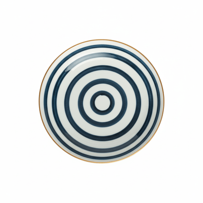 Bea Homes - Navy Japanese - Inspired Patterned Ceramic Plate Set for Stylish Dining - Bea Homes