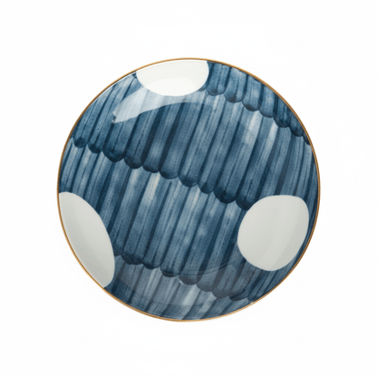 Bea Homes - Navy Japanese - Inspired Patterned Ceramic Plate Set for Stylish Dining - Bea Homes